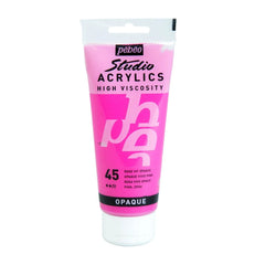 PEBEO HIGH VISCOSITY STUDIO ACRYLICS - OPAQUE VIVID PINK (45) - TUBE OF 100 ML