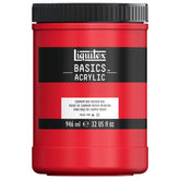 LIQUITEX BASICS ACRYLIC COLOUR - JAR OF 946 ML - CADMIUM RED MEDIUM HUE (151)