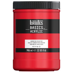 LIQUITEX BASICS ACRYLIC COLOUR - JAR OF 946 ML - CADMIUM RED MEDIUM HUE (151)