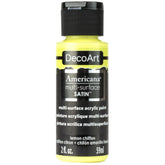DECOART AMERICANA MULTI SURFACE SATIN ACRYLIC PAINT - 59 ML (2 OZ) - LEMON CHIFFON (575)