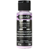 DECOART AMERICANA MULTI SURFACE SATIN ACRYLIC PAINT - 59 ML (2 OZ) - ORCHID BLOSSOM (583)