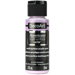 DECOART AMERICANA MULTI SURFACE SATIN ACRYLIC PAINT - 59 ML (2 OZ) - ORCHID BLOSSOM (583)