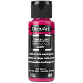 DECOART AMERICANA MULTI SURFACE SATIN ACRYLIC PAINT - 59 ML (2 OZ) - FRUIT PUNCH (572)