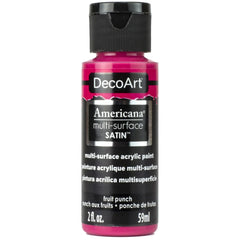 DECOART AMERICANA MULTI SURFACE SATIN ACRYLIC PAINT - 59 ML (2 OZ) - FRUIT PUNCH (572)