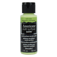 DECOART AMERICANA MULTI SURFACE SATIN ACRYLIC PAINT - 59 ML (2 OZ) - INCH WORM (563)