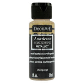 DECOART AMERICANA ACRYLIC PAINT - MULTI SURFACE METALLICS - 59 ML (2 OZ) - CHAMPAGNE (554)