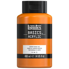 LIQUITEX BASICS ACRYLIC COLOUR - JAR OF 400 ML - CADMIUM ORANGE HUE (720)
