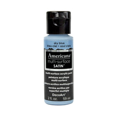 DECOART AMERICANA MULTI SURFACE SATIN ACRYLIC PAINT - 59 ML (2 OZ) - SKY BLUE (522)