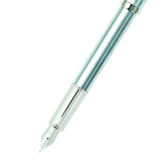Sheaffer Gift 100 Fountain Pen (Fine) Brushed Chrome with Chrome-Plated Trim