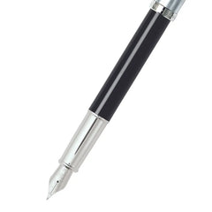 Sheaffer Gift 100 Fountain Pen (Fine) Black and Brushed Chrome with Chrome-Plated Trim