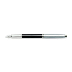 Sheaffer Gift 100 Fountain Pen (Fine) Black and Brushed Chrome with Chrome-Plated Trim