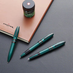 Sheaffer 9109 Icon Ballpoint Pen - Metallic Green with Glossy Black PVD Trim