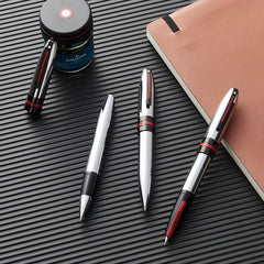 Sheaffer 9112 Icon Fountain Pen (Medium) - Chrome with Glossy Black PVD Trim