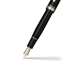 Sailor Professional Gear Slim Fountain Pen (14K Medium) Black with Rhodium-plated Trims