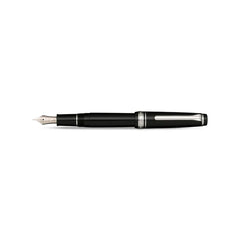 Sailor Professional Gear Slim Fountain Pen (14K Medium) Black with Rhodium-plated Trims