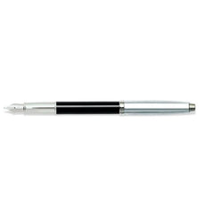 Sheaffer Gift 100 Fountain Pen (Fine) Black and Brushed Chrome with Chrome-Plated Trim