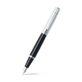 Sheaffer Gift 300 Fountain Pen (Fine) Glossy Black and Chrome with Chrome-Plated Trim