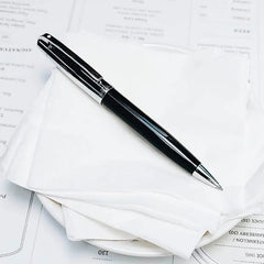Sheaffer Set 9314 Gift 300 Ballpoint Pen - Glossy Black Barrel Chrome Cap with Chrome-Plating and Slim Wallet