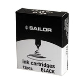 Sailor Jentle Ink Cartridge Pack of 12 Black