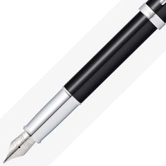 Sheaffer Gift 100 Fountain Pen (Medium) Glossy Black with Chrome-Plated Trim