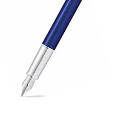 Sheaffer Gift 100 Fountain Pen (Medium) Glossy Blue with Chrome-Plated Trim