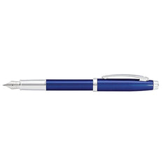 Sheaffer Gift 100 Fountain Pen (Medium) Glossy Blue with Chrome-Plated Trim