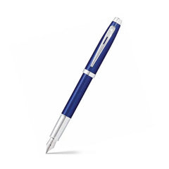 Sheaffer Gift 100 Fountain Pen (Medium) Glossy Blue with Chrome-Plated Trim