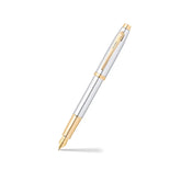 Sheaffer 9340 Gift 100 Fountain Pen Bright Chrome with Gold Tone Trim
