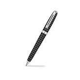 Sheaffer 9164 Prelude Lacquer Ballpoint Pen - Black with Chrome-Plated Horizontal Line Engravings and Trim