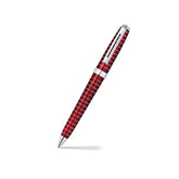Sheaffer 9165 Prelude Lacquer Ballpoint Pen - Red with Chrome-Plated Horizontal Line Engravings and Trim