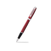 Sheaffer 9165 Prelude Lacquer Fountain Pen (Fine) - Red with Chrome-Plated Horizontal Engravings and Trim