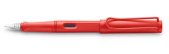 Lamy Safari Limited Edition Strawberry Fountain Pen | Sturdy Plastic, Strawberry | Metal Clip, Ergonomic Grip | Black Chromium-Plated Steel Nib | with Ink Cartridge T 10 Blue | with Converter Z 28