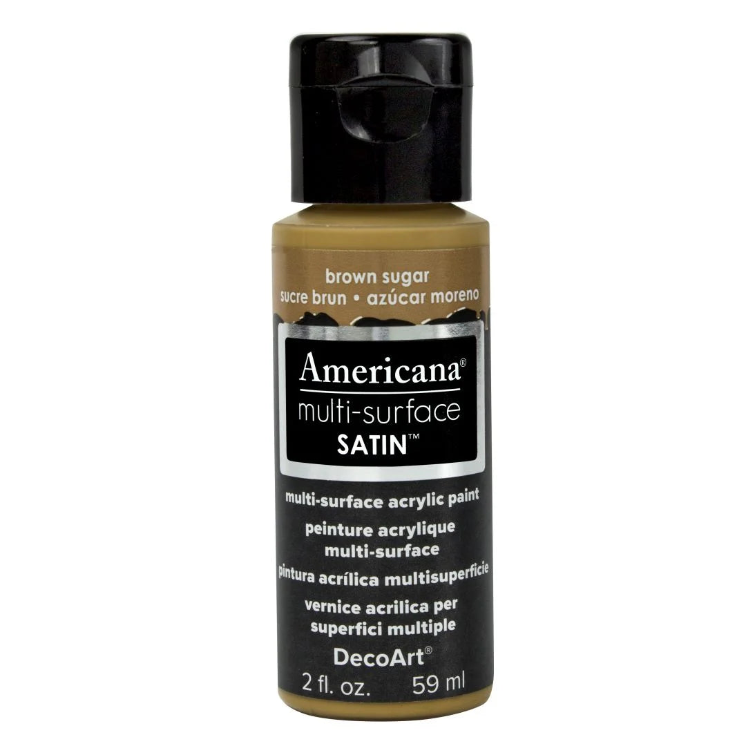 DECOART AMERICANA MULTI SURFACE SATIN ACRYLIC PAINT - 59 ML (2 OZ) - BROWN SUGAR (534)
