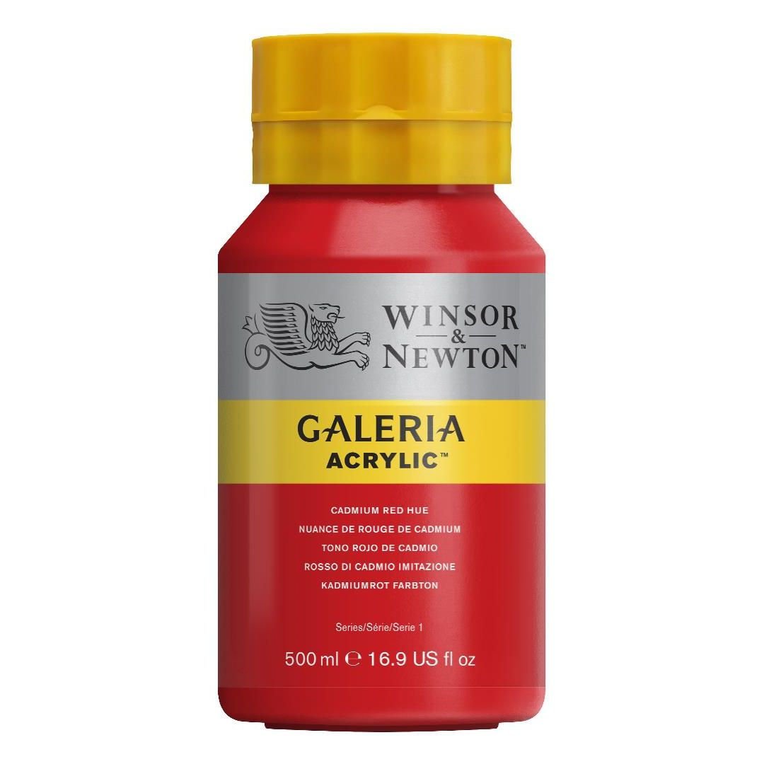 WINSOR & NEWTON GALERIA ACRYLIC COLOUR - JAR OF 500 ML - CADMIUM RED HUE (095)