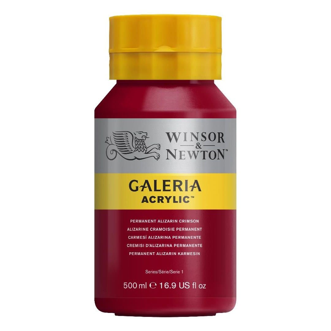WINSOR & NEWTON GALERIA ACRYLIC COLOUR - JAR OF 500 ML - PERMANENT ALIZARIN CRIMSON (466)