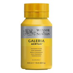 WINSOR & NEWTON GALERIA ACRYLIC COLOUR - JAR OF 500 ML - TRANSPARENT YELLOW (653)