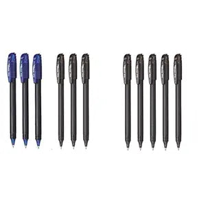 Pentel Energel - 0.7mm - Roller Gel Pen Set - Pack of 6 Pens - (3 BLUE + 3 BLACK) Energel - 0.7mm - Roller Gel Pen Set - Pack of 5 (Black)