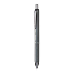 Pentel EnerGel Metal 0.7mm Roller Gel Pen | Aluminium Metal Matte Black Body | Textured Grip With Retractable Mechanism | Black Body, Blue Ink