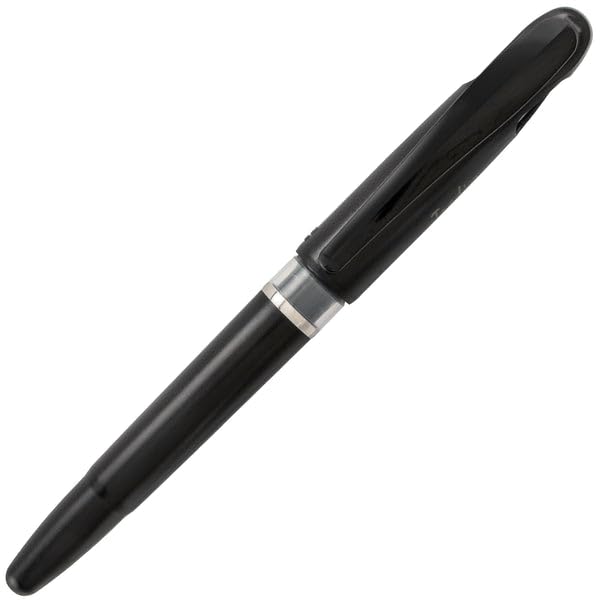 Pentel Tradio Stylo Fountain Pen | Plastic Ribbed Body | Sleek Black Body | Black Ink, Pack of 1