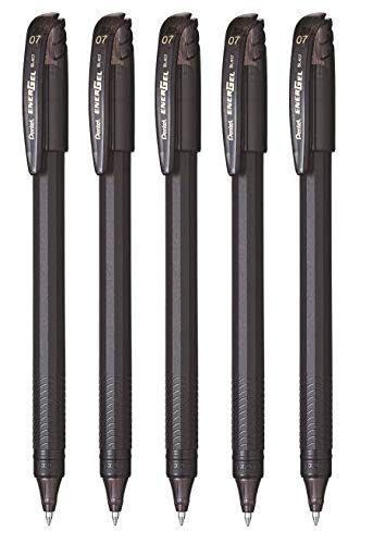 Pentel Energel - 0.7mm - Roller Gel Pen Set - Pack of 5 (Black)