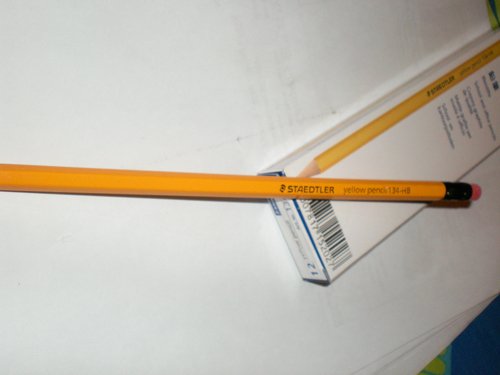 Staedtler HB Pencil with Eraser Tip - Pack of 12 (Yellow)