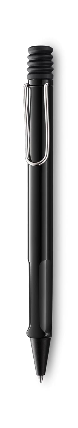 Lamy Safari Ballpoint Pen | Sturdy Plastic, Shiny Black | Metal Clip, Ergonomic grip Giant Refill M 16 Black M