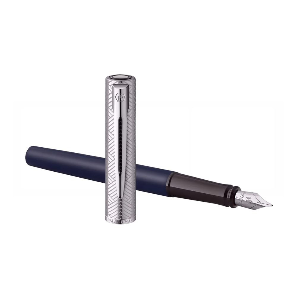 Waterman ALLURE DELUXE BLUE CT FOUNTAIN PEN – FINE NIB –