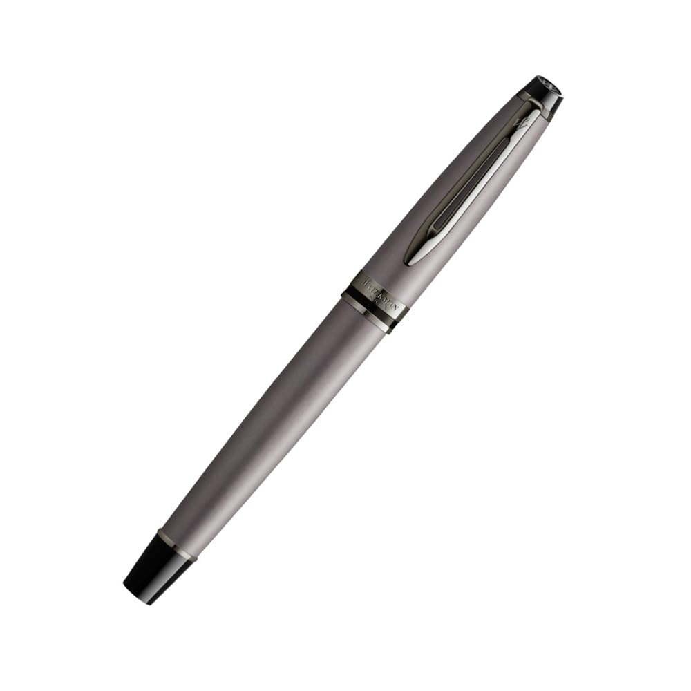 Waterman EXPERT METALLIC SILVER WITH RUTHENIUM TRIM FOUNTAIN PEN – FINE NIB