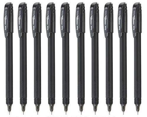 Pentel Energel - Roller Gel Pen Set - Pack of 10 (0.5mm Black)