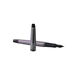 Waterman EXPERT METALLIC SILVER WITH RUTHENIUM TRIM FOUNTAIN PEN – FINE NIB