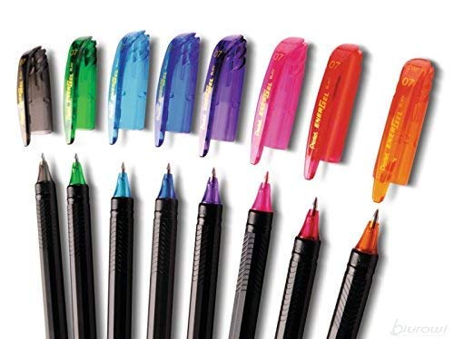 Pentel Energel 0.7 Mm Roller Gel Pen|Quick Dry Ink For Smudge-Free Writing|Lightweight Gel Pen For Smooth Writing Experience|Set Of 8 Shades (Bl417)|Multicolor
