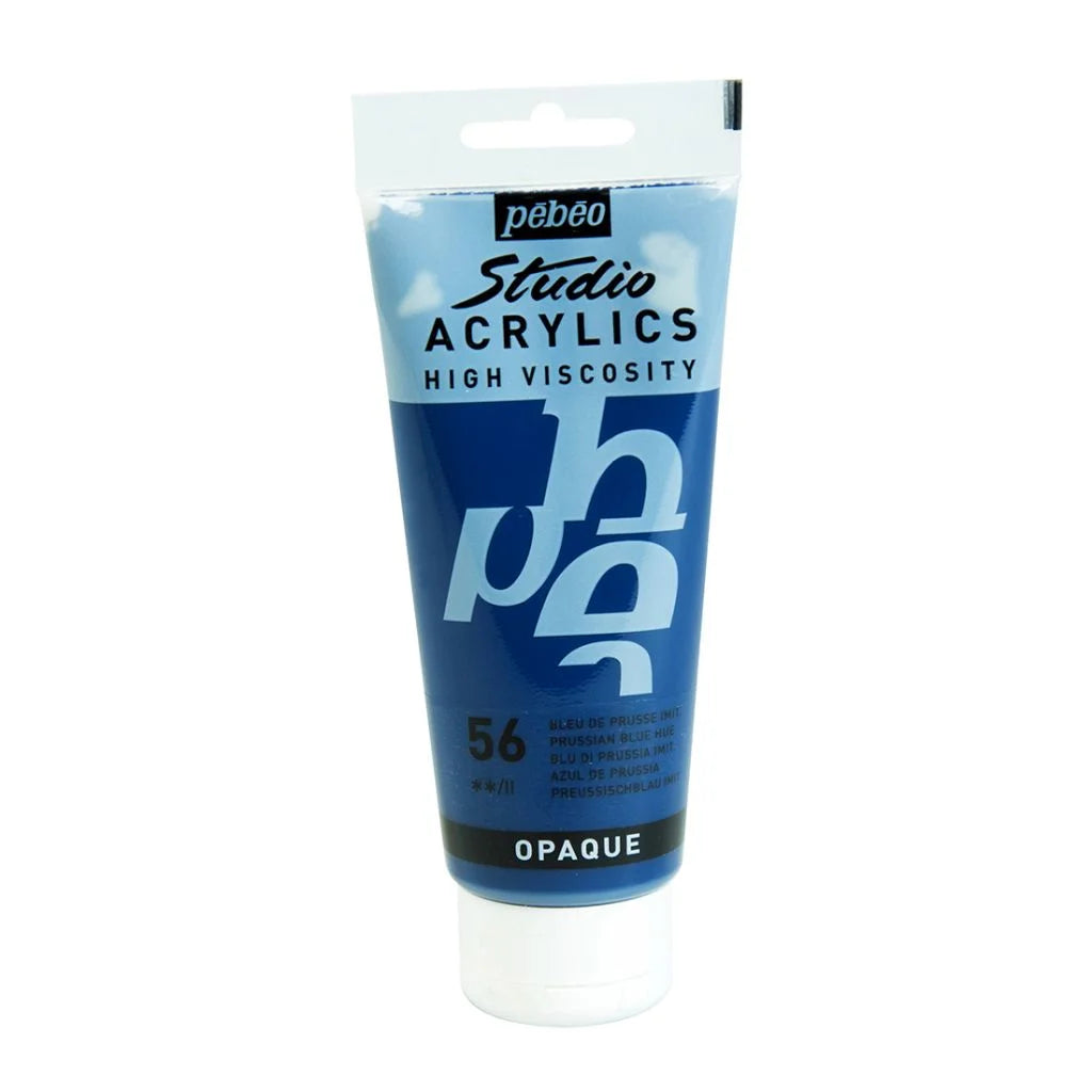 PEBEO HIGH VISCOSITY STUDIO ACRYLICS - PRUSSIAN BLUE HUE (56) - TUBE OF 100 ML