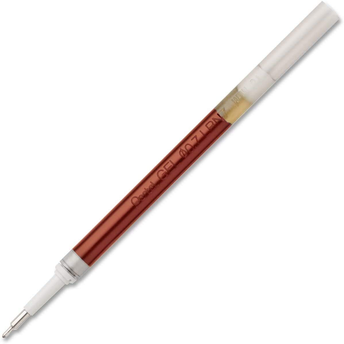 Pentel EnerGel Click 0.7mm Metal Tip (EnerGel Click Pen Red 5 & LR7 Refill Red 5) By DTL Company