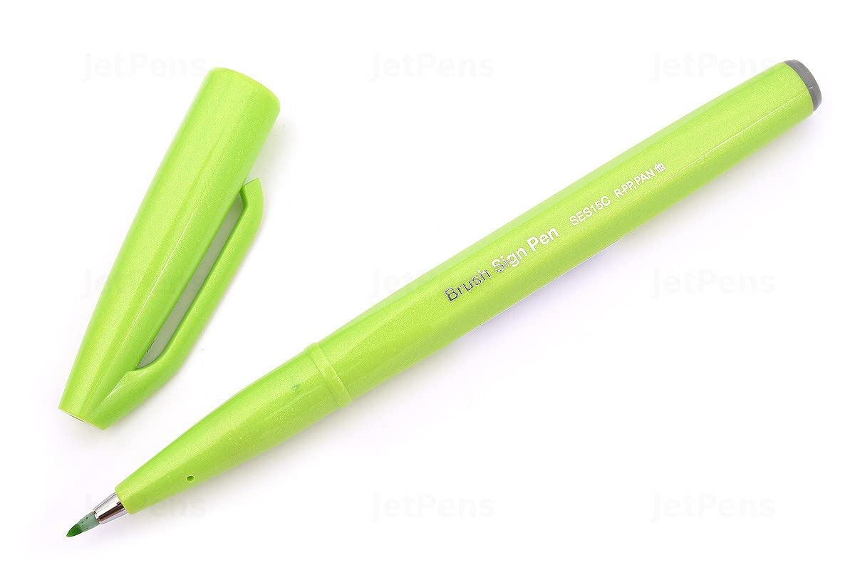 Pentel Brush Sign Pen Ses15C-12 Pastel Colours,Assorted